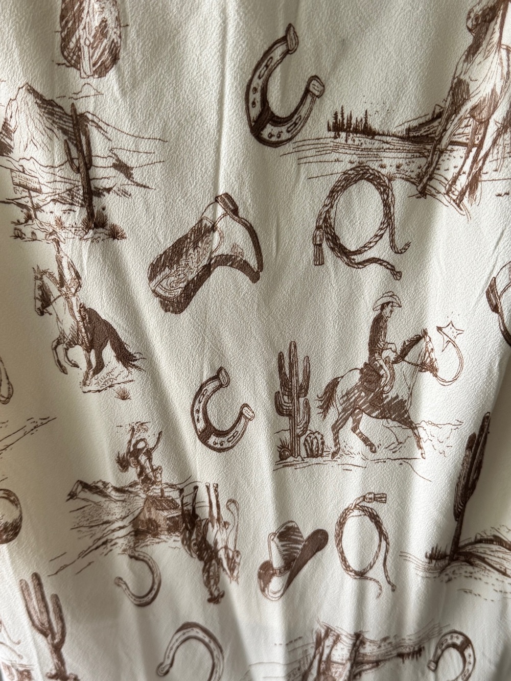 Workshop Republic Clothing Cream Maxi Skirt with Brown Western Print - Picture 6 of 13